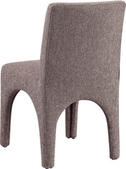 Gramercy Linen Textured Fabric Upholstered Dining Chair in Brown, Set of 2 - 753Brown-C