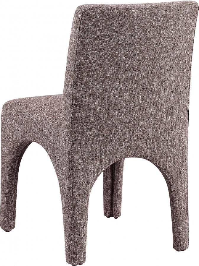 Gramercy Linen Textured Fabric Upholstered Dining Chair in Brown, Set of 2 - 753Brown-C