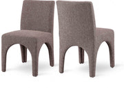 Gramercy Linen Textured Fabric Upholstered Dining Chair in Brown, Set of 2 - 753Brown-C