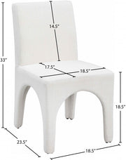 Gramercy Linen Textured Fabric Upholstered Dining Chair in Cream, Set of 2 - 753Cream-C