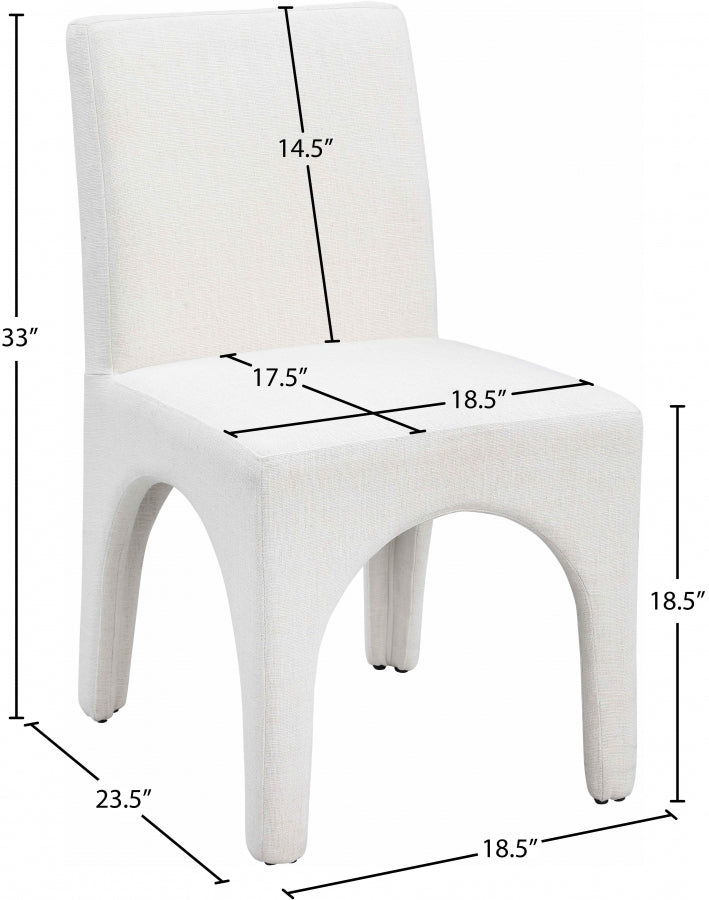 Gramercy Linen Textured Fabric Upholstered Dining Chair in Cream, Set of 2 - 753Cream-C