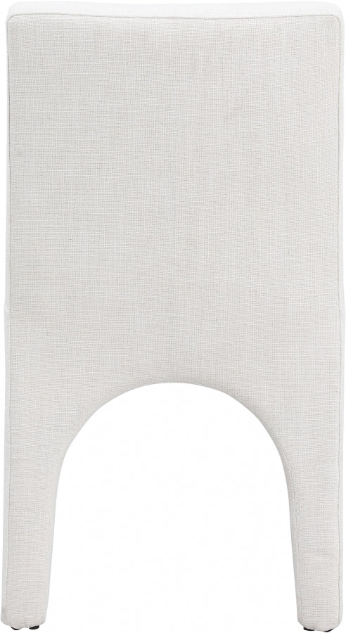 Gramercy Linen Textured Fabric Upholstered Dining Chair in Cream, Set of 2 - 753Cream-C