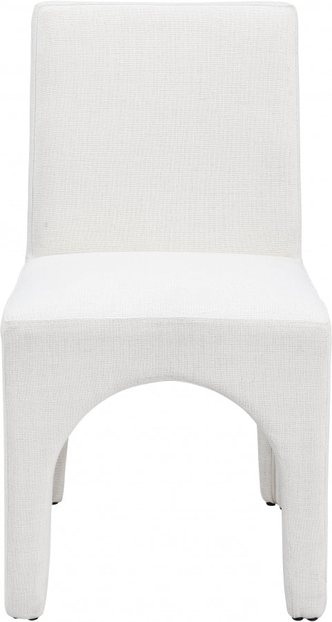 Gramercy Linen Textured Fabric Upholstered Dining Chair in Cream, Set of 2 - 753Cream-C