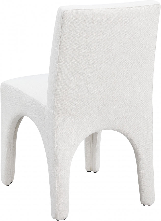 Gramercy Linen Textured Fabric Upholstered Dining Chair in Cream, Set of 2 - 753Cream-C