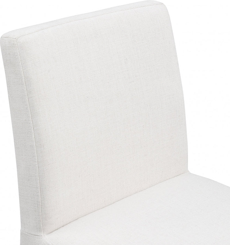 Gramercy Linen Textured Fabric Upholstered Dining Chair in Cream, Set of 2 - 753Cream-C