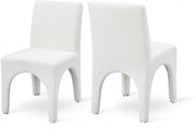Gramercy Linen Textured Fabric Upholstered Dining Chair in Cream, Set of 2 - 753Cream-C