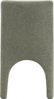 Gramercy Linen Textured Fabric Upholstered Dining Chair in Green, Set of 2 - 753Green-C