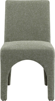 Gramercy Linen Textured Fabric Upholstered Dining Chair in Green, Set of 2 - 753Green-C