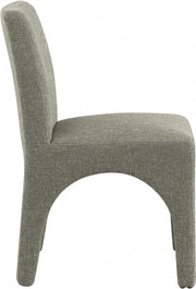 Gramercy Linen Textured Fabric Upholstered Dining Chair in Green, Set of 2 - 753Green-C