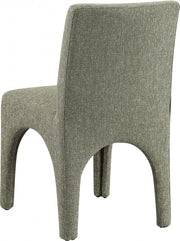 Gramercy Linen Textured Fabric Upholstered Dining Chair in Green, Set of 2 - 753Green-C