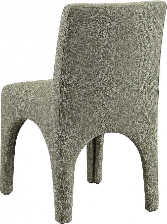 Gramercy Linen Textured Fabric Upholstered Dining Chair in Green, Set of 2 - 753Green-C