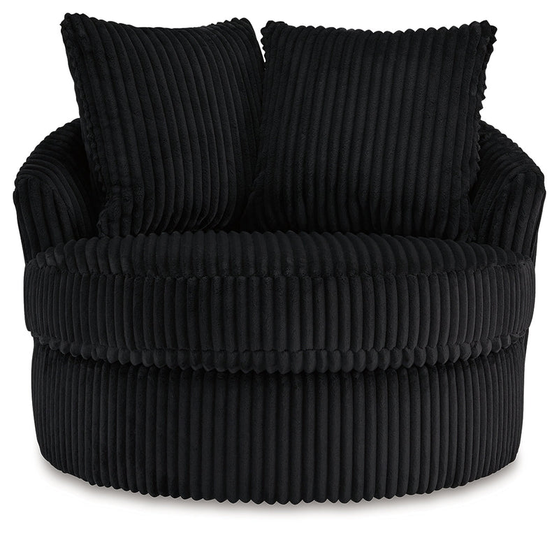 Gramwell Onyx Oversized Swivel Accent Chair - Gate Furniture