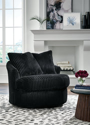 Gramwell Onyx Oversized Swivel Accent Chair - Gate Furniture