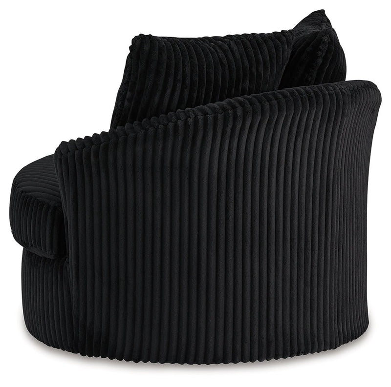 Gramwell Onyx Oversized Swivel Accent Chair - Gate Furniture