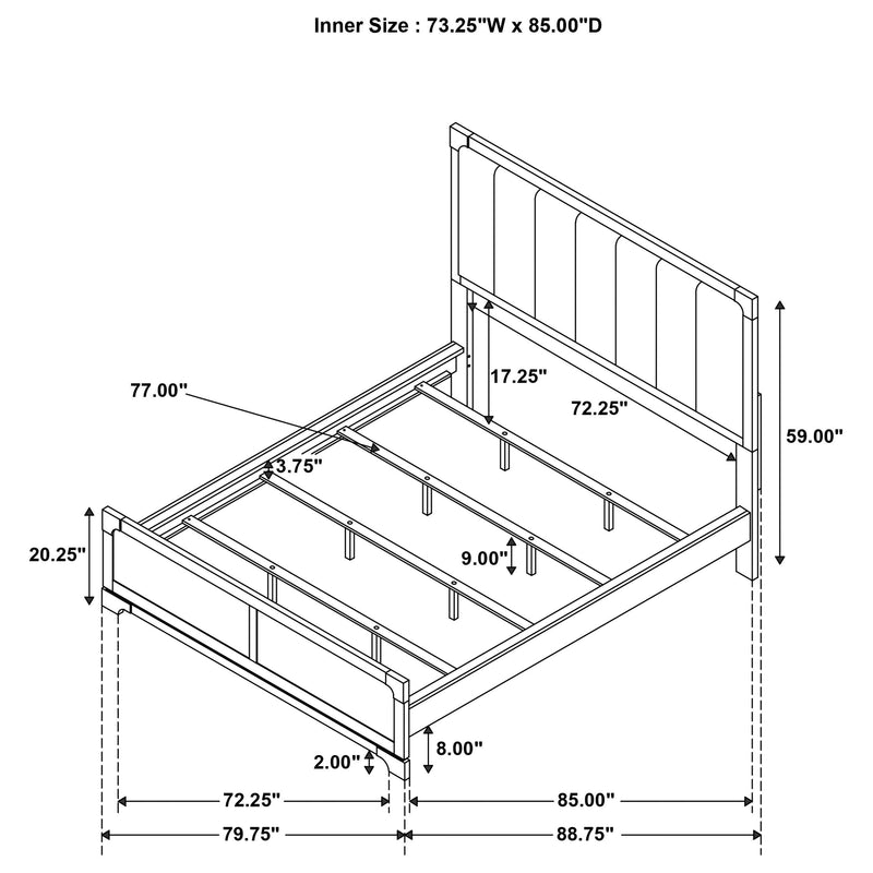 Gran Park 59-inch California King Panel Bed Dark Cocoa - 224930KW