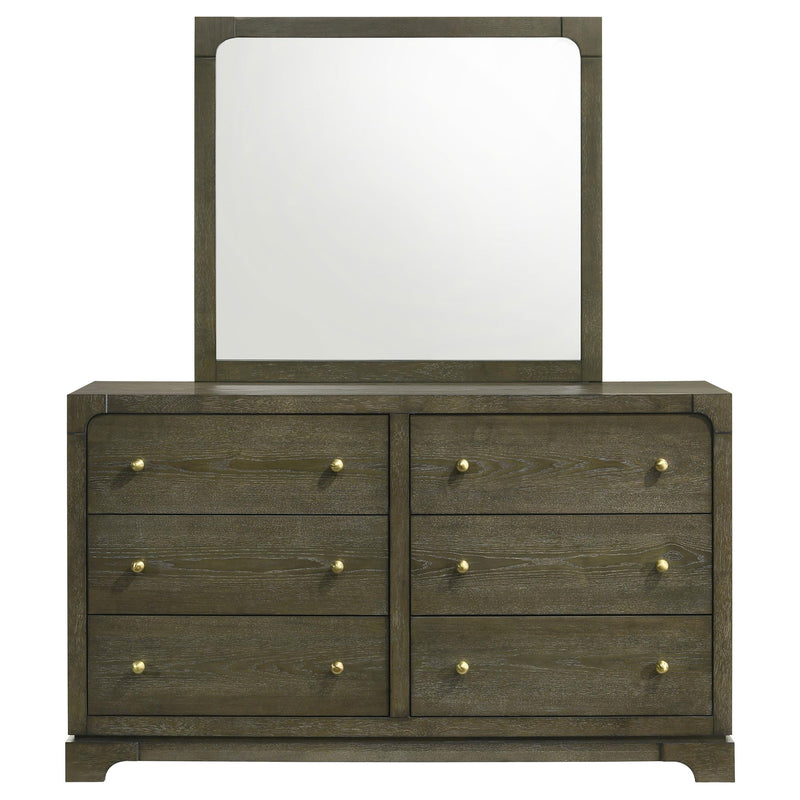 Gran Park 6-drawer Dresser and Mirror Dark Cocoa - 224933M