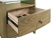 Granada 2-drawer Glass Top Nightstand Natural Pine - 224922