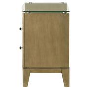 Granada 2-drawer Glass Top Nightstand Natural Pine - 224922