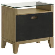 Granada 2-drawer Glass Top Nightstand Natural Pine - 224922