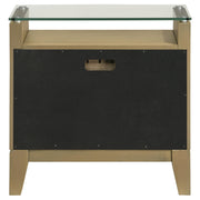 Granada 2-drawer Glass Top Nightstand Natural Pine - 224922