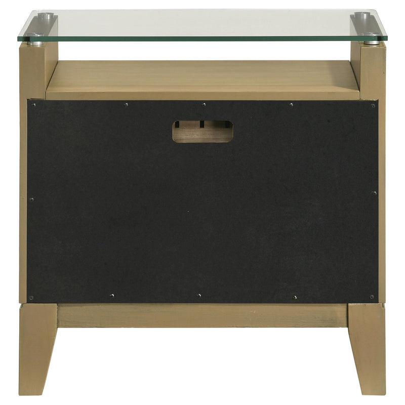 Granada 2-drawer Glass Top Nightstand Natural Pine - 224922