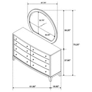 Granada 8-drawer Dresser and Mirror Natural Pine - 224923M