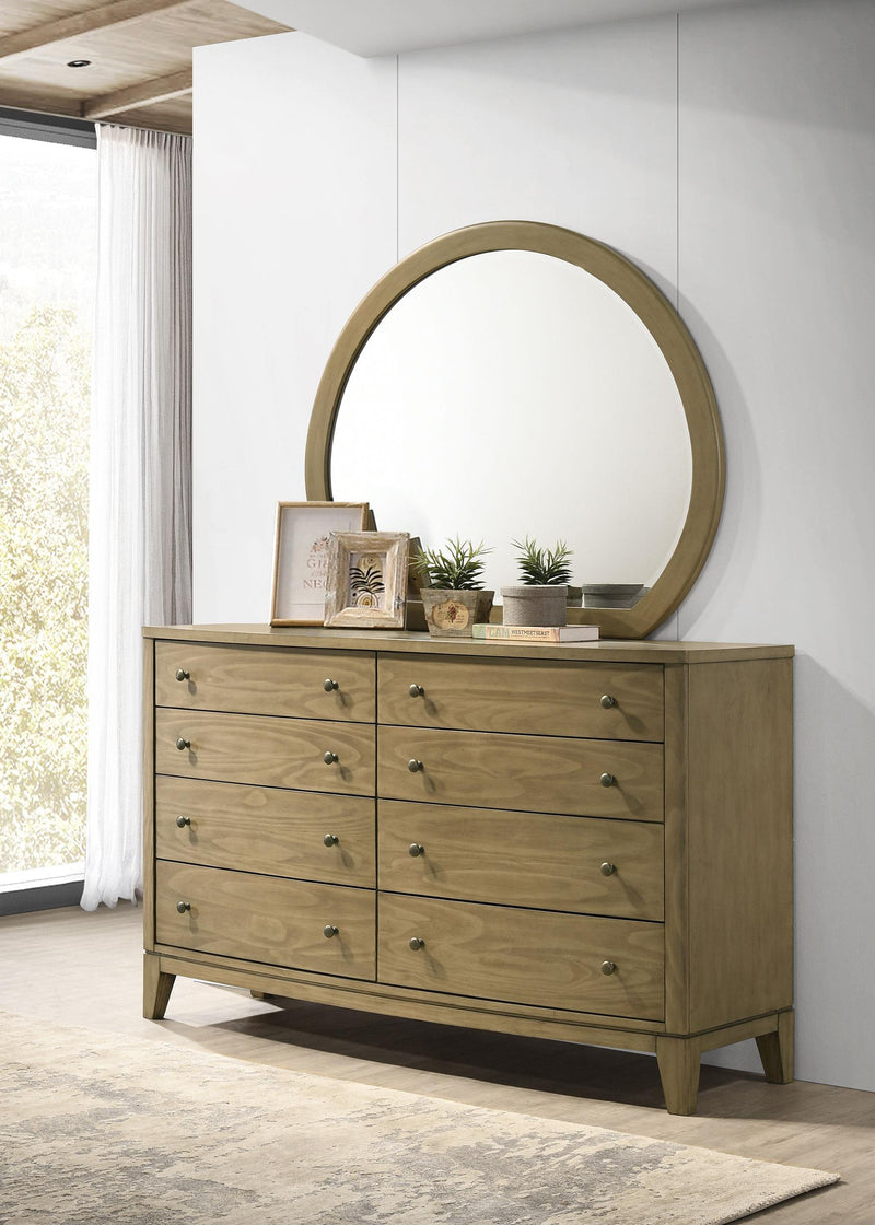 Granada 8-drawer Dresser and Mirror Natural Pine - 224923M