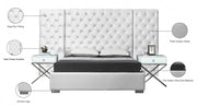 Grande Velvet King Bed (3 Boxes) White - Gate FurnitureKing Bed