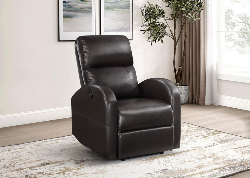 Grant Upholstered Power Recliner Chair Brown - 601500P