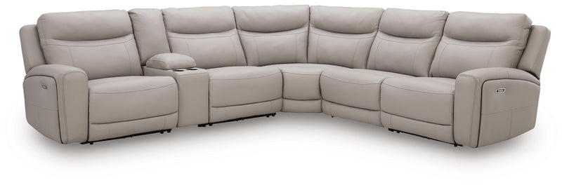 Gravier Gray 6-Piece Power Reclining Sectional with Storage Console - U13300S5
