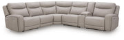 Gravier Gray 6-Piece Power Reclining Sectional with Storage Console - U13300S5