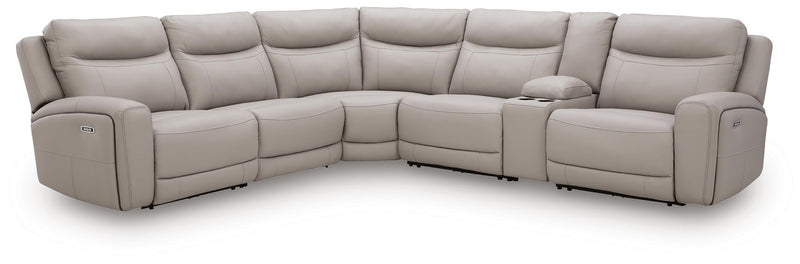 Gravier Gray 6-Piece Power Reclining Sectional with Storage Console - U13300S5