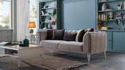 Gravita 3 Seat Sleeper (Deren Beige) /Ivory Legs - Gate FurnitureSleeper Sofa