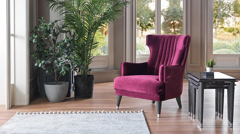 Gravita Deren Burgundy Accent Chair from Bellona - Luna Furniture