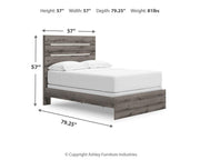 Graystorm Brown Gray Full Panel Bed - PCB2405B13