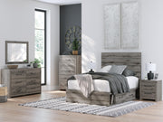 Graystorm Brown Gray Full Panel Bed with Storage - PCB2405B17