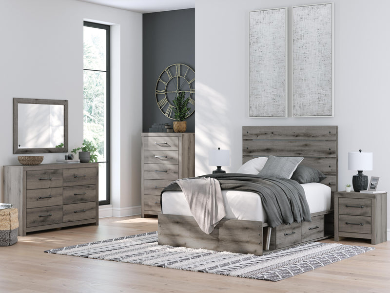 Graystorm Brown Gray Full Panel Bed with Storage - PCB2405B17