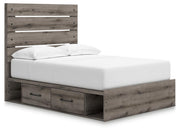 Graystorm Brown Gray Full Panel Bed with Storage - PCB2405B17