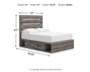Graystorm Brown Gray Full Panel Bed with Storage - PCB2405B17