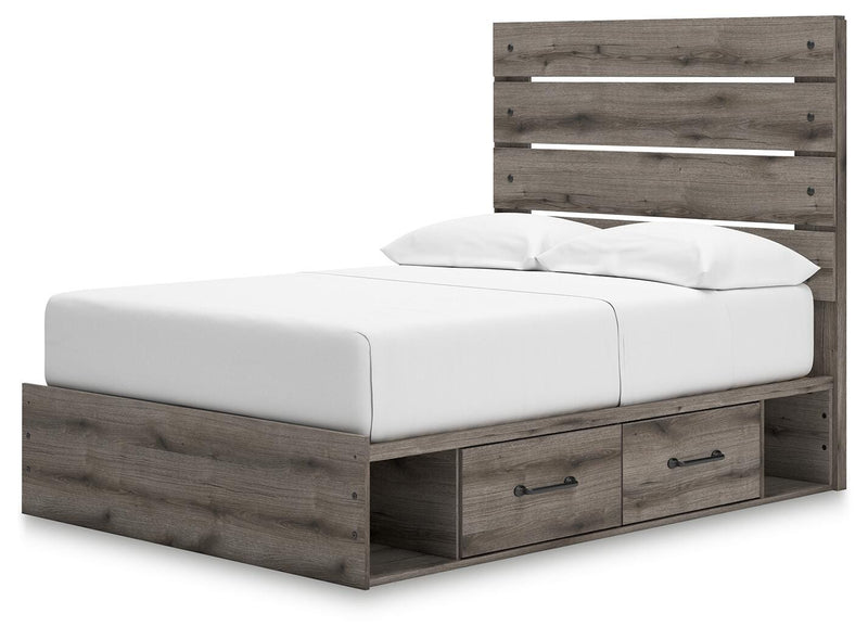 Graystorm Brown Gray Full Panel Bed with Storage - PCB2405B17