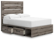 Graystorm Brown Gray Full Panel Bed with Storage - PCB2405B17