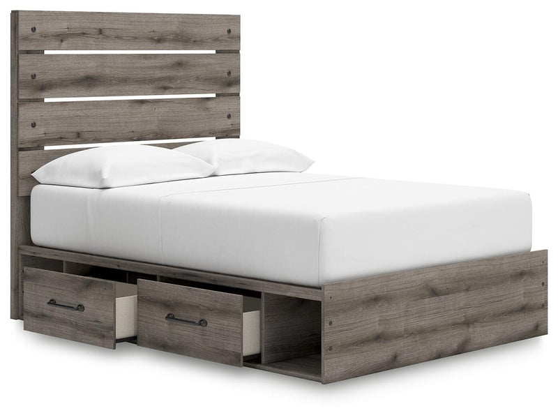 Graystorm Brown Gray Full Panel Bed with Storage - PCB2405B17