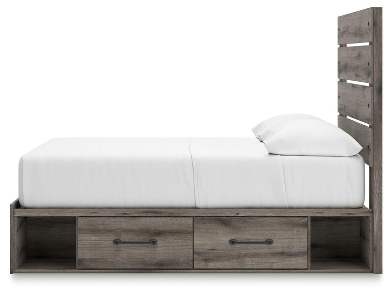 Graystorm Brown Gray Full Panel Bed with Storage - PCB2405B17