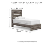 Graystorm Brown Gray Twin Panel Bed - PCB2405B12