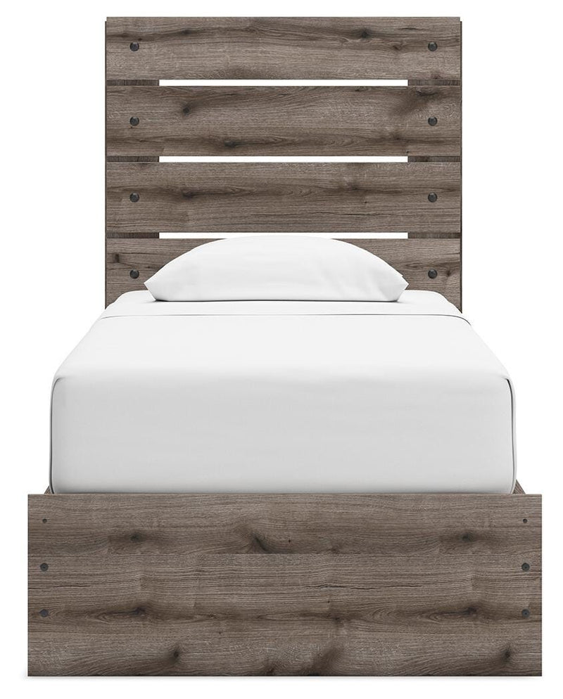 Graystorm Brown Gray Twin Panel Bed with Storage - PCB2405B19