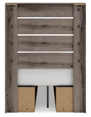 Graystorm Brown Gray Twin Panel Bed with Storage - PCB2405B19