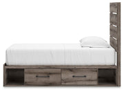 Graystorm Brown Gray Twin Panel Bed with Storage - PCB2405B19