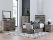 Graystorm Brown Gray Twin Panel Storage Bed - PCB2405B18