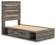 Graystorm Brown Gray Twin Panel Storage Bed - PCB2405B18