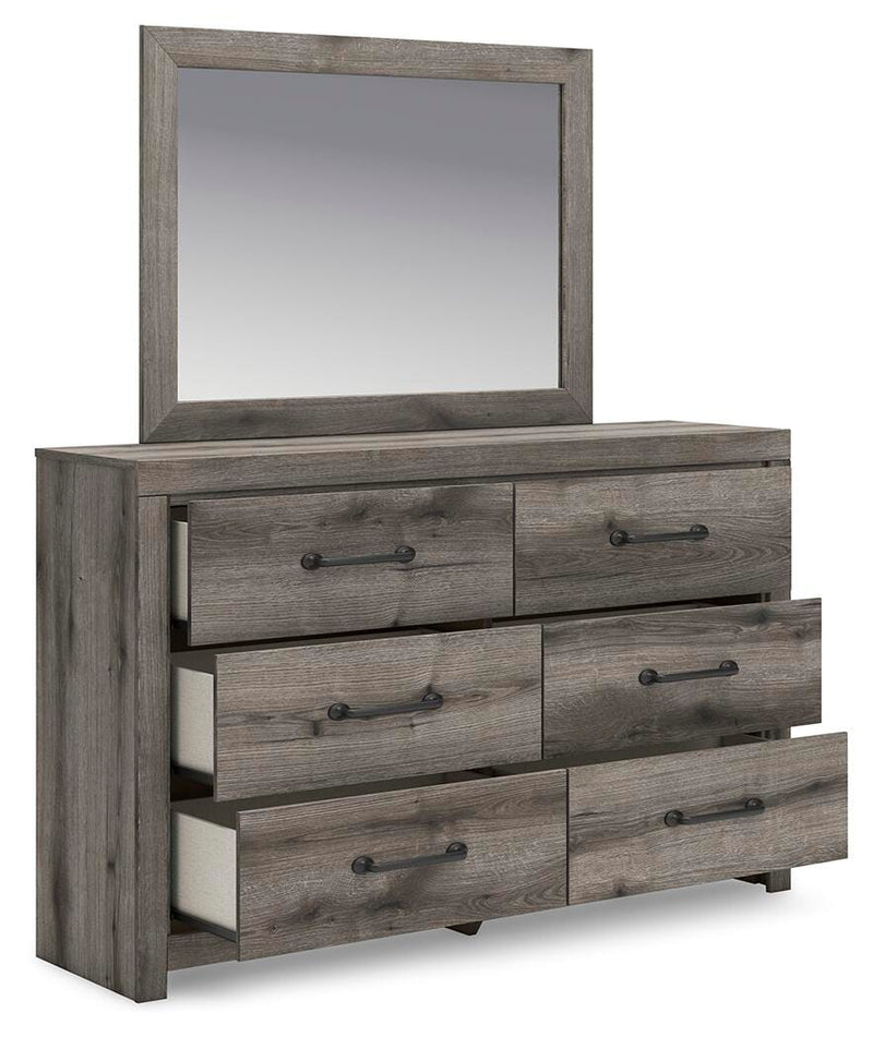 Graystorm Full Panel Bed, Dresser and Mirror in Brown Gray - PKG021340